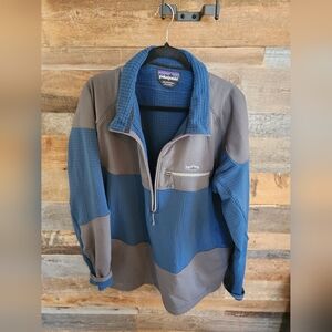Patagonia R1 1/2 Zip Pullover | XXL | Blue & Gray | Grid Fleece | Men’s